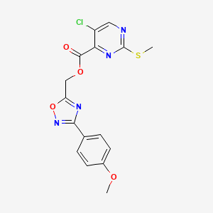 [3-(4-Methoxyphenyl)-1,2,4-oxadiazol-5-yl]methyl 5-chloro-2-(methylsulfanyl)pyrimidine-4-carboxylate