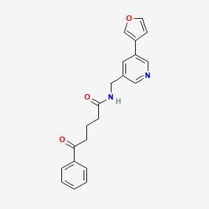 N-((5-(furan-3-yl)pyridin-3-yl)methyl)-5-oxo-5-phenylpentanamide