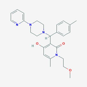 4-hydroxy-1-(2-methoxyethyl)-6-methyl-3-((4-(pyridin-2-yl)piperazin-1-yl)(p-tolyl)methyl)pyridin-2(1H)-one