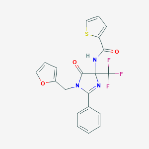 molecular formula C20H14F3N3O3S B260215 N-[1-(2-furylmethyl)-5-oxo-2-phenyl-4-(trifluoromethyl)-4,5-dihydro-1H-imidazol-4-yl]-2-thiophenecarboxamide 