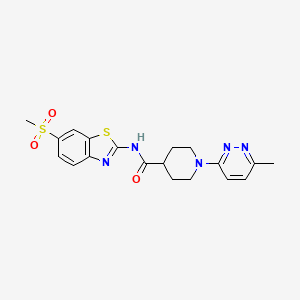 1-(6-methylpyridazin-3-yl)-N-(6-(methylsulfonyl)benzo[d]thiazol-2-yl)piperidine-4-carboxamide
