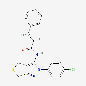 molecular formula C20H16ClN3OS B2602151 (2E)-N-[2-(4-chlorophenyl)-2H,4H,6H-thieno[3,4-c]pyrazol-3-yl]-3-phenylprop-2-enamide CAS No. 392252-92-5