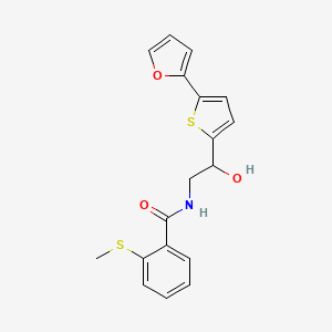 N-[2-[5-(Furan-2-yl)thiophen-2-yl]-2-hydroxyethyl]-2-methylsulfanylbenzamide
