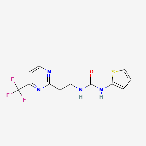 1-(2-(4-Methyl-6-(trifluoromethyl)pyrimidin-2-yl)ethyl)-3-(thiophen-2-yl)urea