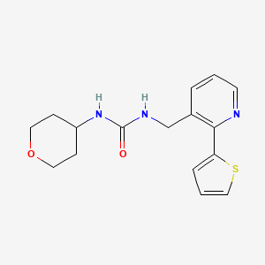 1-(tetrahydro-2H-pyran-4-yl)-3-((2-(thiophen-2-yl)pyridin-3-yl)methyl)urea