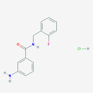 3-amino-N-[(2-fluorophenyl)methyl]benzamide hydrochloride