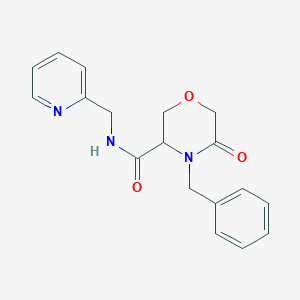 4-benzyl-5-oxo-N-(pyridin-2-ylmethyl)morpholine-3-carboxamide
