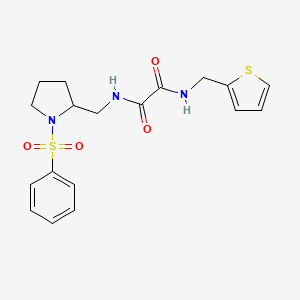 N1-((1-(phenylsulfonyl)pyrrolidin-2-yl)methyl)-N2-(thiophen-2-ylmethyl)oxalamide