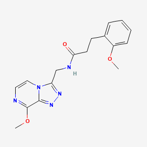 molecular formula C17H19N5O3 B2602189 N-((8-methoxy-[1,2,4]triazolo[4,3-a]pyrazin-3-yl)methyl)-3-(2-methoxyphenyl)propanamide CAS No. 2034414-75-8