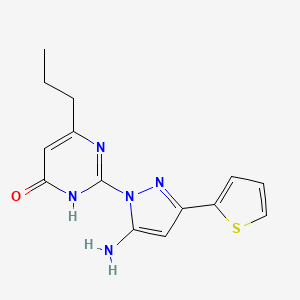 2-(5-amino-3-(thiophen-2-yl)-1H-pyrazol-1-yl)-6-propylpyrimidin-4(3H)-one