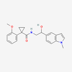 molecular formula C22H24N2O3 B2602199 N-(2-hydroxy-2-(1-methyl-1H-indol-5-yl)ethyl)-1-(2-methoxyphenyl)cyclopropanecarboxamide CAS No. 2034526-96-8