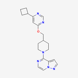 4-[4-[(6-Cyclobutylpyrimidin-4-yl)oxymethyl]piperidin-1-yl]pyrazolo[1,5-a]pyrazine