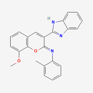 N-[(2Z)-3-(1H-benzimidazol-2-yl)-8-methoxy-2H-chromen-2-ylidene]-2-methylaniline