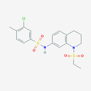 molecular formula C18H21ClN2O4S2 B2602216 3-chloro-N-(1-(ethylsulfonyl)-1,2,3,4-tetrahydroquinolin-7-yl)-4-methylbenzenesulfonamide CAS No. 946227-68-5