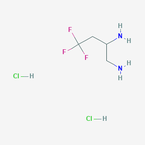 molecular formula C4H11Cl2F3N2 B2602221 rac-4,4,4-Trifluorobutane-1,2-diamine dihydrochloride CAS No. 1609345-92-7
