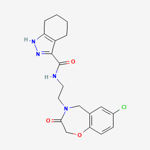 N-(2-(7-chloro-3-oxo-2,3-dihydrobenzo[f][1,4]oxazepin-4(5H)-yl)ethyl)-4,5,6,7-tetrahydro-1H-indazole-3-carboxamide