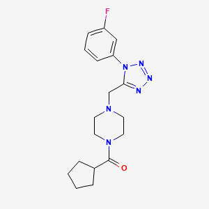 molecular formula C18H23FN6O B2602226 cyclopentyl(4-((1-(3-fluorophenyl)-1H-tetrazol-5-yl)methyl)piperazin-1-yl)methanone CAS No. 1049363-05-4