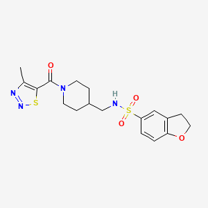 N-((1-(4-methyl-1,2,3-thiadiazole-5-carbonyl)piperidin-4-yl)methyl)-2,3-dihydrobenzofuran-5-sulfonamide