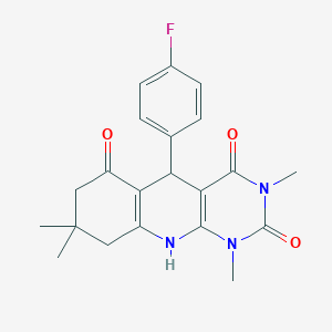 5-(4-fluorophenyl)-1,3,8,8-tetramethyl-5,8,9,10-tetrahydropyrimido[4,5-b]quinoline-2,4,6(1H,3H,7H)-trione