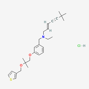 (E)-N-ethyl-6,6-dimethyl-N-[[3-[2-methyl-2-(thiophen-3-ylmethoxy)propoxy]phenyl]methyl]hept-2-en-4-yn-1-amine;hydrochloride