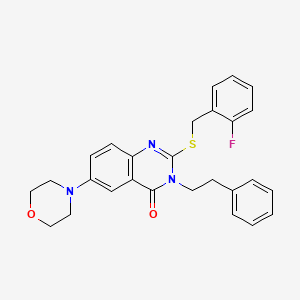 2-((2-fluorobenzyl)thio)-6-morpholino-3-phenethylquinazolin-4(3H)-one