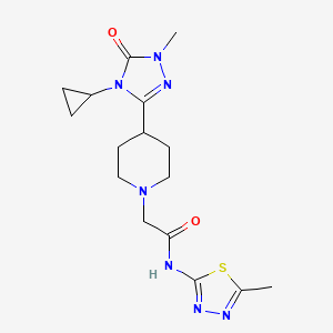2-(4-(4-cyclopropyl-1-methyl-5-oxo-4,5-dihydro-1H-1,2,4-triazol-3-yl)piperidin-1-yl)-N-(5-methyl-1,3,4-thiadiazol-2-yl)acetamide
