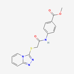 molecular formula C16H14N4O3S B2602248 METHYL 4-(2-{[1,2,4]TRIAZOLO[4,3-A]PYRIDIN-3-YLSULFANYL}ACETAMIDO)BENZOATE CAS No. 315696-26-5