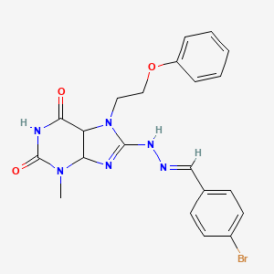 8-[(E)-2-[(4-bromophenyl)methylidene]hydrazin-1-yl]-3-methyl-7-(2-phenoxyethyl)-2,3,6,7-tetrahydro-1H-purine-2,6-dione
