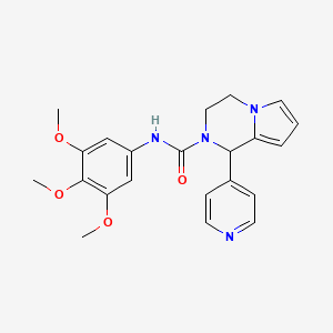 molecular formula C22H24N4O4 B2602252 1-(pyridin-4-yl)-N-(3,4,5-trimethoxyphenyl)-3,4-dihydropyrrolo[1,2-a]pyrazine-2(1H)-carboxamide CAS No. 899942-40-6