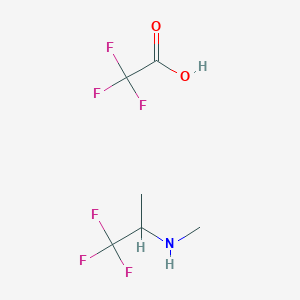 molecular formula C6H9F6NO2 B2602258 Methyl(1,1,1-trifluoropropan-2-yl)amine trifluoroacetic acid CAS No. 2173996-71-7