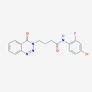 molecular formula C17H14BrFN4O2 B2602264 N-(4-bromo-2-fluorophenyl)-4-(4-oxo-3,4-dihydro-1,2,3-benzotriazin-3-yl)butanamide CAS No. 880811-97-2