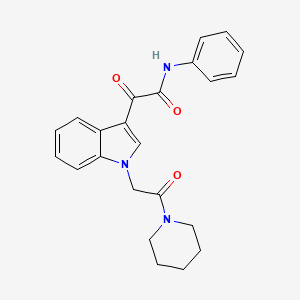 molecular formula C23H23N3O3 B2602290 2-oxo-2-[1-(2-oxo-2-piperidin-1-ylethyl)indol-3-yl]-N-phenylacetamide CAS No. 872861-49-9