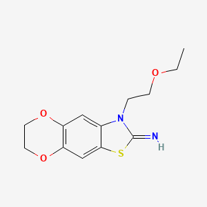 molecular formula C13H16N2O3S B2602291 3-(2-ethoxyethyl)-6,7-dihydro-[1,4]dioxino[2,3-f][1,3]benzothiazol-2-imine CAS No. 1351630-36-8