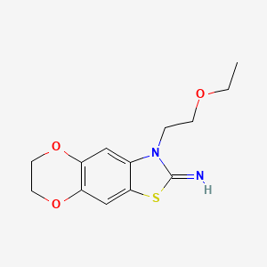 molecular formula C13H16N2O3S B2602291 3-(2-ethoxyethyl)-6,7-dihydro-[1,4]dioxino[2',3':4,5]benzo[1,2-d]thiazol-2(3H)-imine CAS No. 1351630-36-8