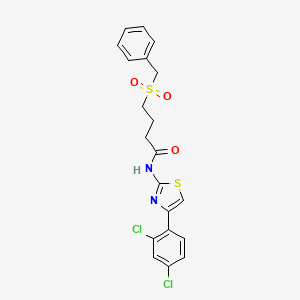 molecular formula C20H18Cl2N2O3S2 B2602293 4-(苄基磺酰基)-N-(4-(2,4-二氯苯基)噻唑-2-基)丁酰胺 CAS No. 923498-52-6