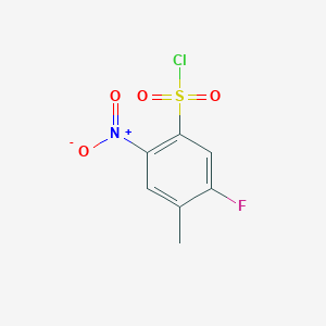 molecular formula C7H5ClFNO4S B2602295 5-Fluoro-4-methyl-2-nitrobenzene-1-sulfonyl chloride CAS No. 1804051-34-0