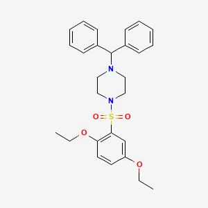 molecular formula C27H32N2O4S B2602307 1-Benzhydryl-4-(2,5-diethoxyphenyl)sulfonylpiperazine CAS No. 325811-07-2