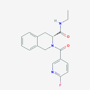 molecular formula C18H18FN3O2 B2602314 (3R)-N-ethyl-2-(6-fluoropyridine-3-carbonyl)-1,2,3,4-tetrahydroisoquinoline-3-carboxamide CAS No. 2094018-32-1