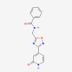 molecular formula C15H12N4O3 B2602360 N-((3-(2-oxo-1,2-dihydropyridin-4-yl)-1,2,4-oxadiazol-5-yl)methyl)benzamide CAS No. 2034368-05-1