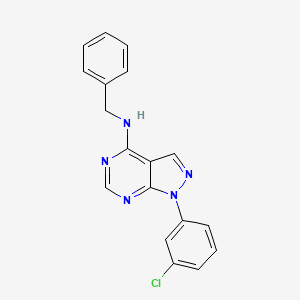 molecular formula C18H14ClN5 B2602361 N-benzyl-1-(3-chlorophenyl)-1H-pyrazolo[3,4-d]pyrimidin-4-amine CAS No. 890948-83-1
