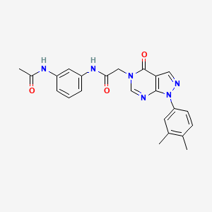 molecular formula C23H22N6O3 B2602377 N-(3-acetamidophenyl)-2-(1-(3,4-dimethylphenyl)-4-oxo-1H-pyrazolo[3,4-d]pyrimidin-5(4H)-yl)acetamide CAS No. 852451-61-7