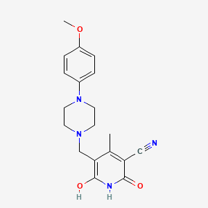 molecular formula C19H22N4O3 B2602380 2,6-Dihydroxy-5-{[4-(4-methoxyphenyl)piperazino]-methyl}-4-methylnicotinonitrile CAS No. 439095-50-8