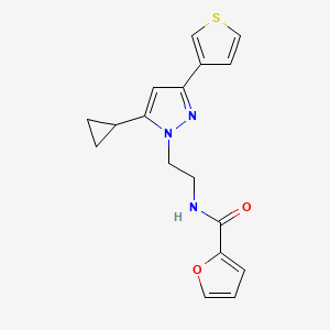 molecular formula C17H17N3O2S B2602410 N-(2-(5-cyclopropyl-3-(thiophen-3-yl)-1H-pyrazol-1-yl)ethyl)furan-2-carboxamide CAS No. 2034477-18-2