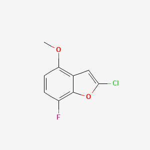 molecular formula C9H6ClFO2 B2602421 2-Chloro-7-fluoro-4-methoxybenzofuran CAS No. 1439904-83-2