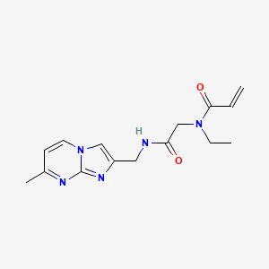 molecular formula C15H19N5O2 B2602465 N-Ethyl-N-[2-[(7-methylimidazo[1,2-a]pyrimidin-2-yl)methylamino]-2-oxoethyl]prop-2-enamide CAS No. 2361721-42-6
