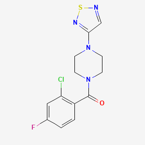 molecular formula C13H12ClFN4OS B2602473 1-(2-Chloro-4-fluorobenzoyl)-4-(1,2,5-thiadiazol-3-yl)piperazine CAS No. 2097892-56-1