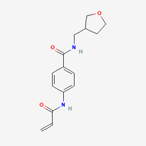 B2602485 N-(Oxolan-3-ylmethyl)-4-(prop-2-enoylamino)benzamide CAS No. 2361857-85-2