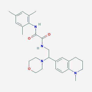molecular formula C27H36N4O3 B2602501 N'-[2-(1-methyl-1,2,3,4-tetrahydroquinolin-6-yl)-2-(morpholin-4-yl)ethyl]-N-(2,4,6-trimethylphenyl)ethanediamide CAS No. 922013-74-9