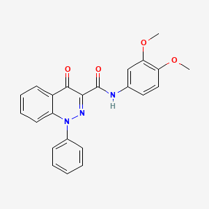 molecular formula C23H19N3O4 B2602521 N-(3,4-dimethoxyphenyl)-4-oxo-1-phenyl-1,4-dihydrocinnoline-3-carboxamide CAS No. 1251673-03-6