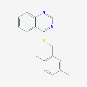 molecular formula C17H16N2S B2602567 4-((2,5-Dimethylbenzyl)thio)quinazoline CAS No. 852366-99-5